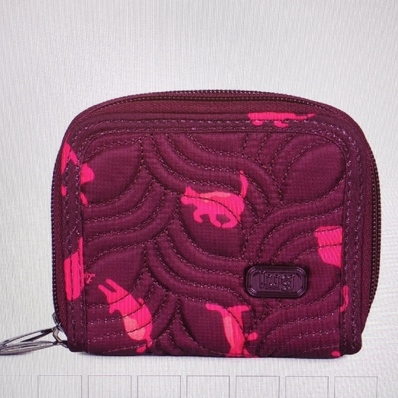 Lug Splits Compact RFID Wallet - Cats Orchid - NWT - Picture 2 of 12
